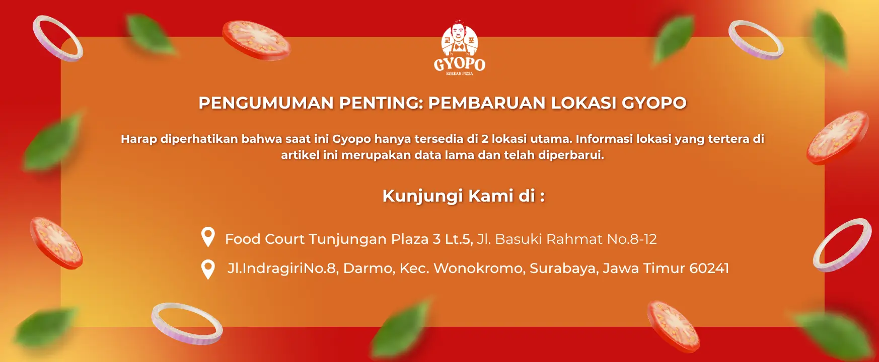 Announcement Gyopo Pizza